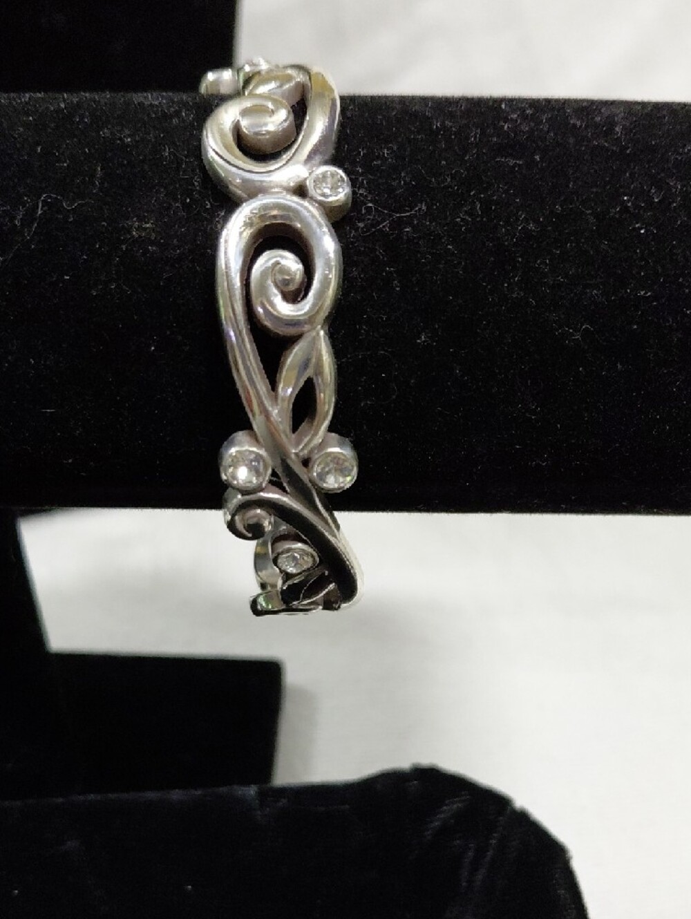 Brighton Silver Scroll Bracelet with Clear Stones - Silver - Picture 3 of 6